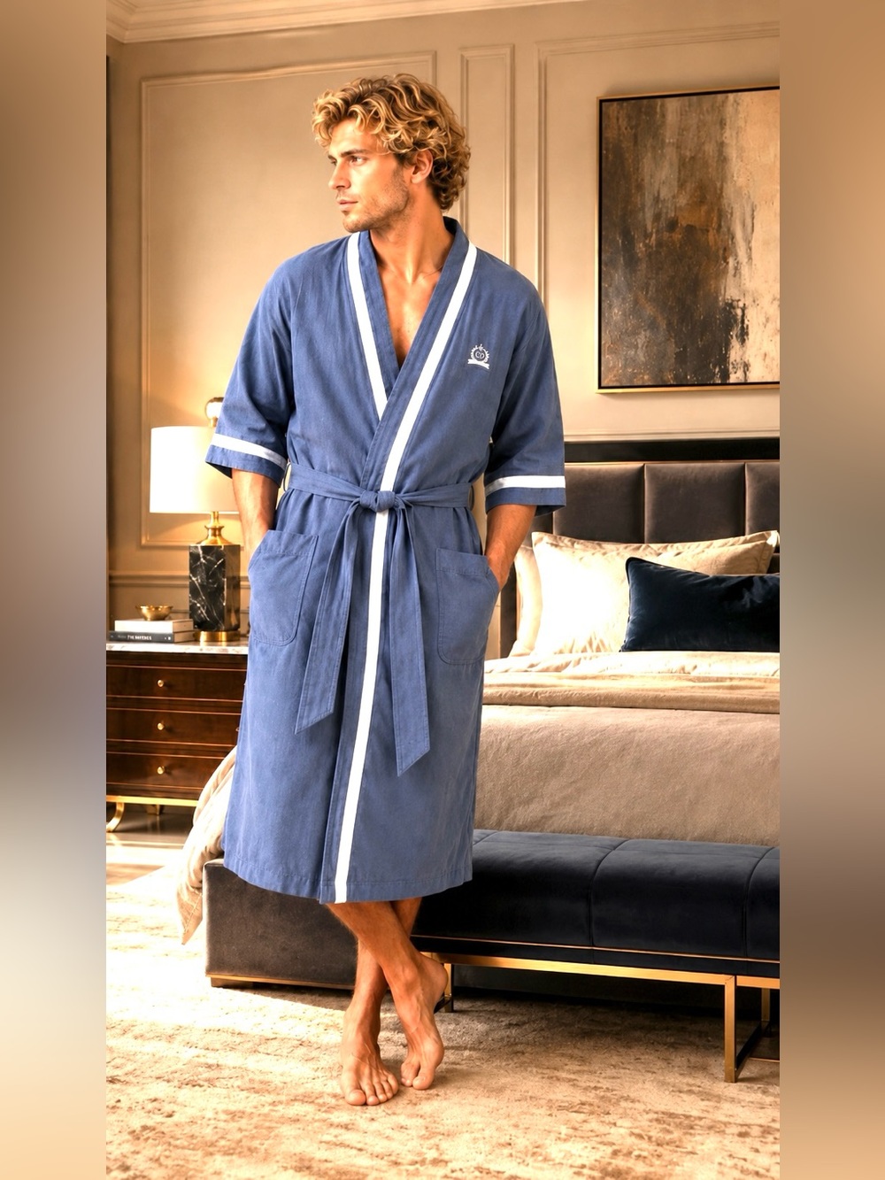 Vtg Christian Dior Robe / Kimono One Size 100% Cotton Loungewear Designer